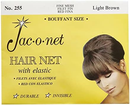 JAC-O-NET HAIR NET TINY MESH BOUFFANT/BIGE GIDAL, חום בהיר, 1 נטו לכל חבילה [חבילה של 12]